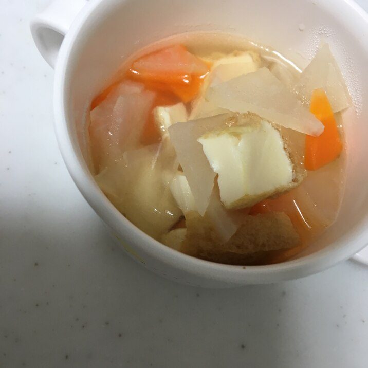 離乳食後期☆厚揚げ豆腐と大根のコンソメ(*^^*)
